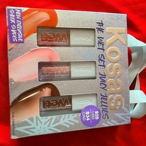 Kosas The Wet Set Juicy Jellies - Shimmering Silver and Bold Red